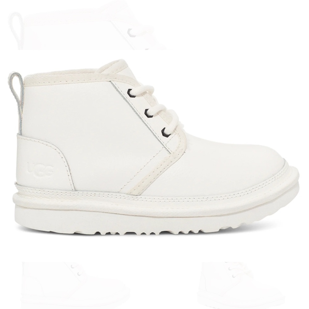 Ugg Girls White Sherpa Sheepskin Lined Chukka Lace Up Tie Boots Shoes Neumel II
